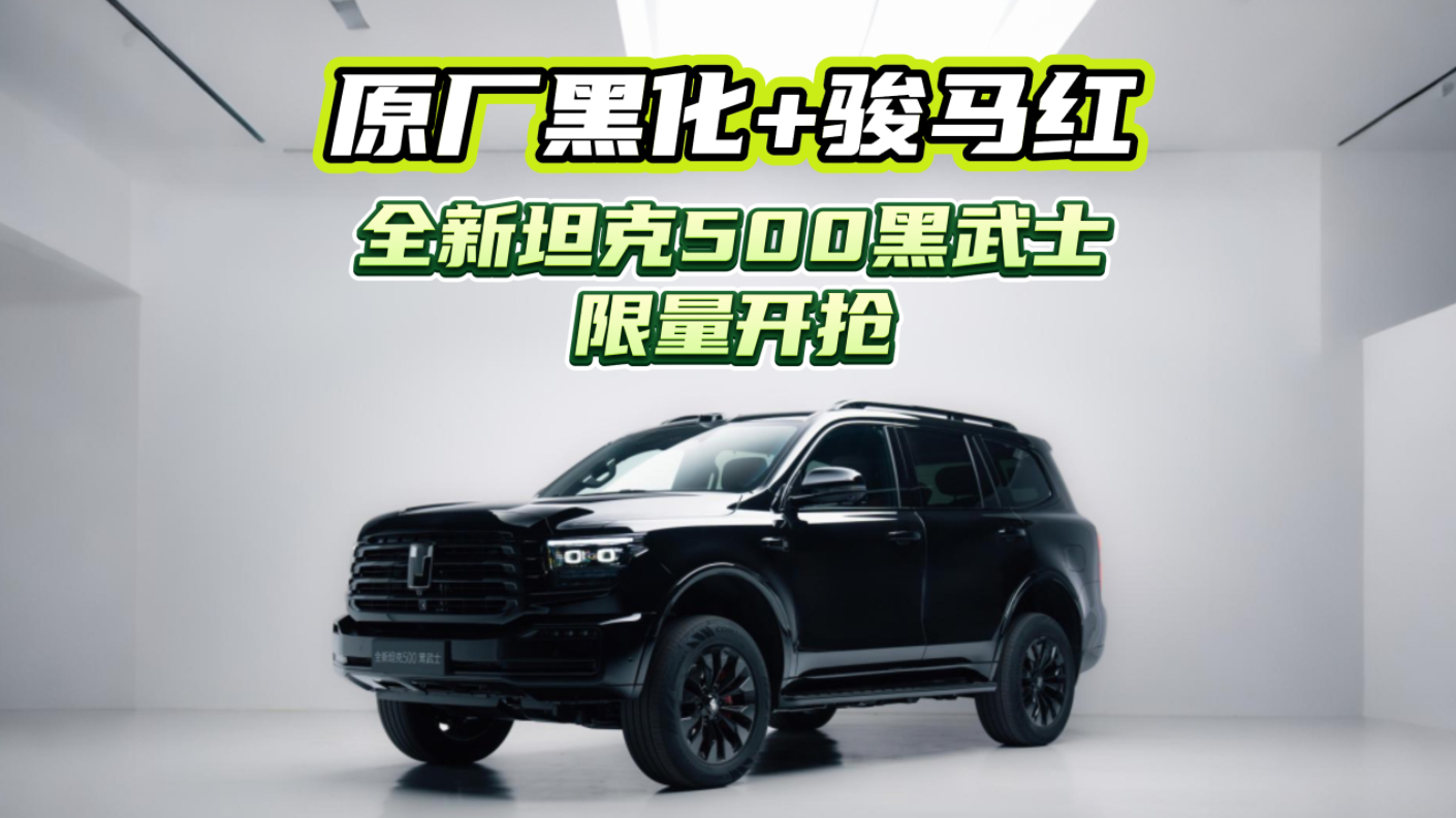 原厂黑化+骏马红，全新坦克500黑武士限量开抢
