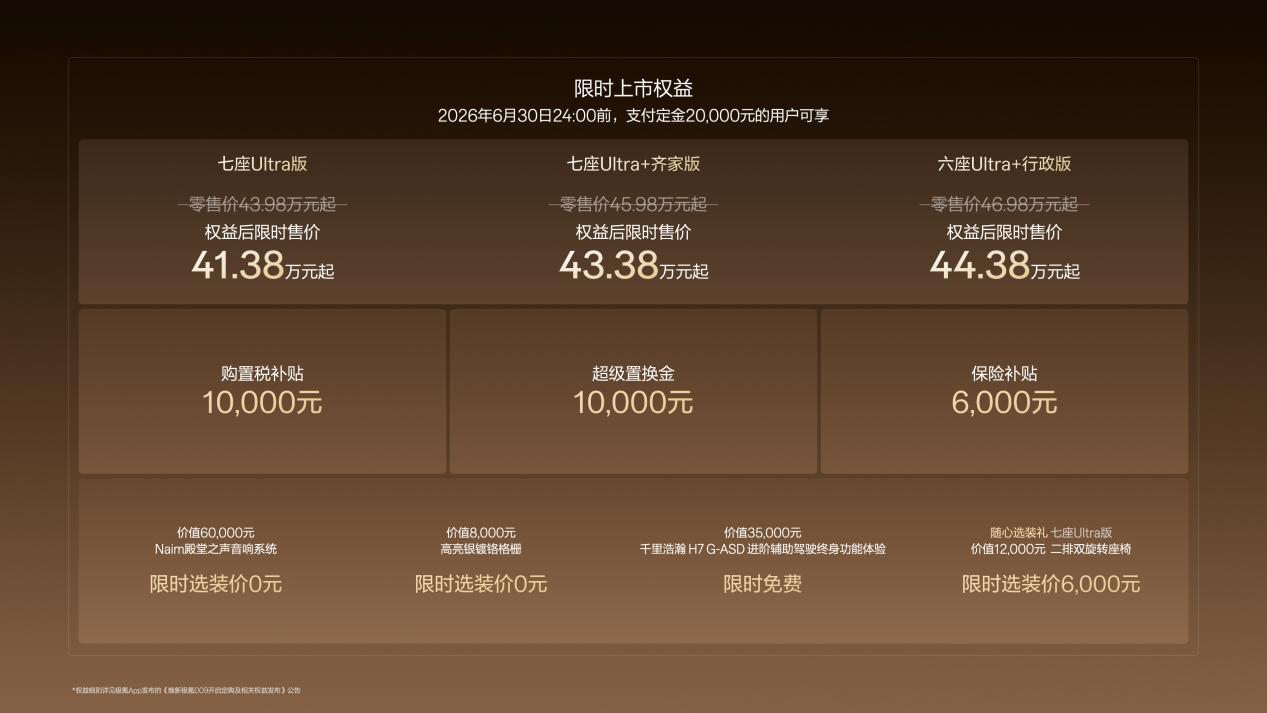 焕新极氪009上市：全栈900V高压架构，限时售价41.38万元起